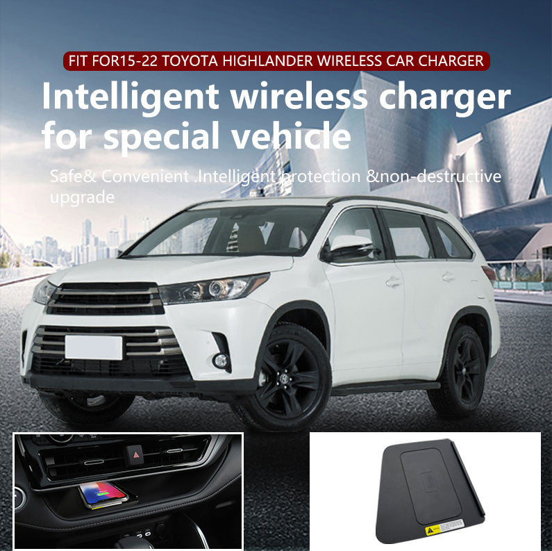 For 15-22 Toyota Highlander QI wireless car 15W fast charging charger